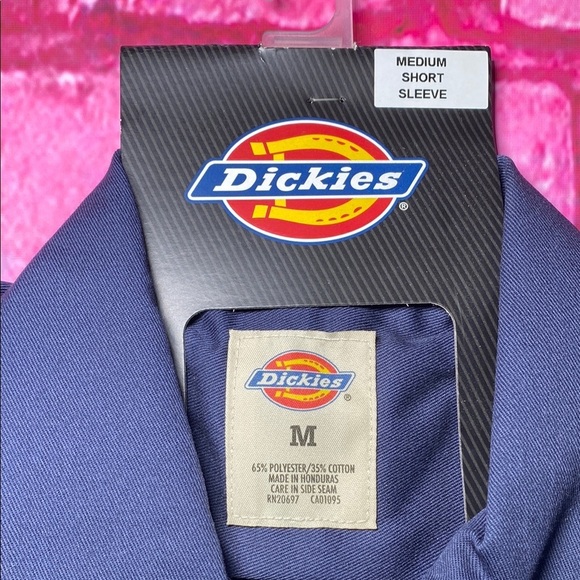 Dickies Men's Navy Short Sleeve Twill Work Shirt Medium - Picture 2 of 5